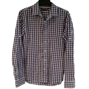 Michael Kors Button up Dress Shirt Men's Size Medium Purple White‎ Long Sleeve